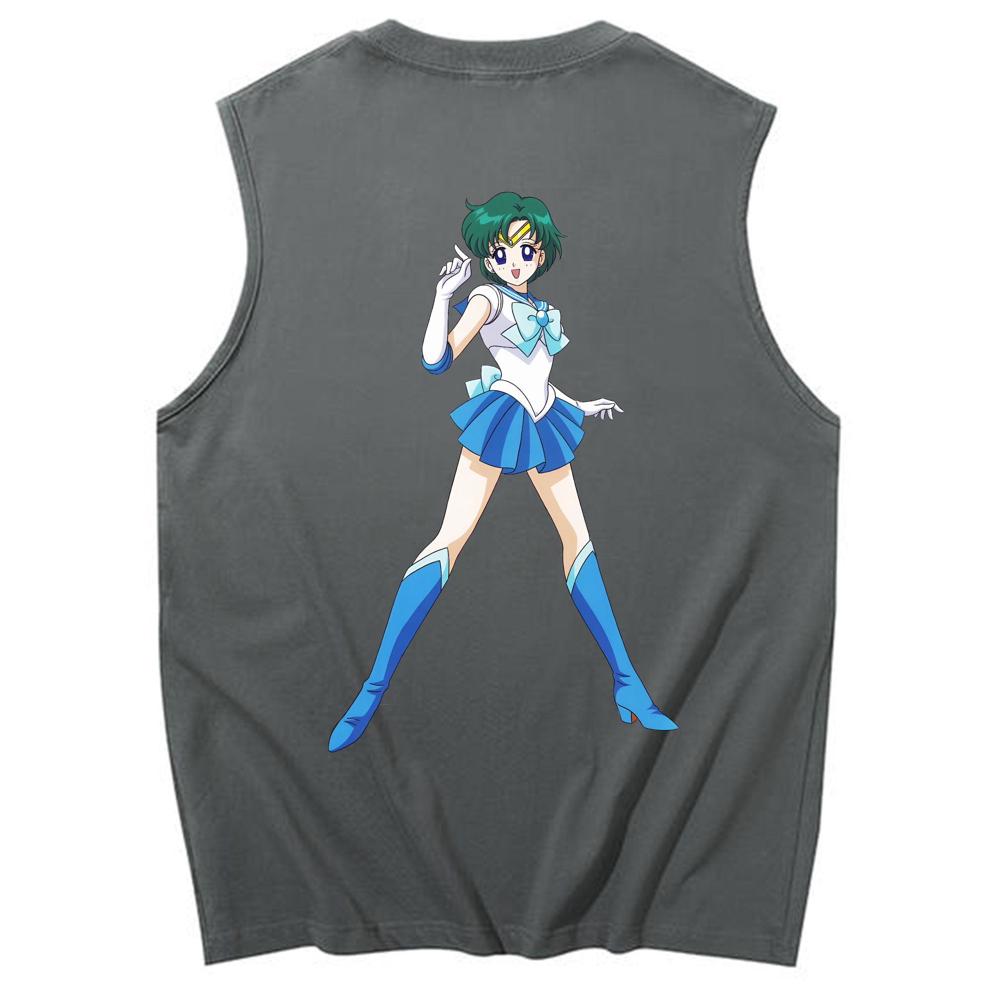 （画像用） 美少女戦士セーラームーン 海王 みちる（かいおう みちる） Sailor Moon Kaiou Michiru コットン100％タンクトップ（背面プリント）